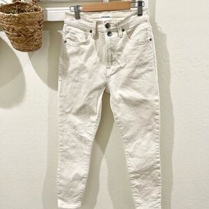 FRAME DENIM Ali high rise cigarette white jean size 26